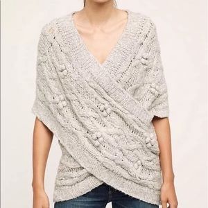 Anthropologie Sleeping on Snow cabled wrap, XS/S